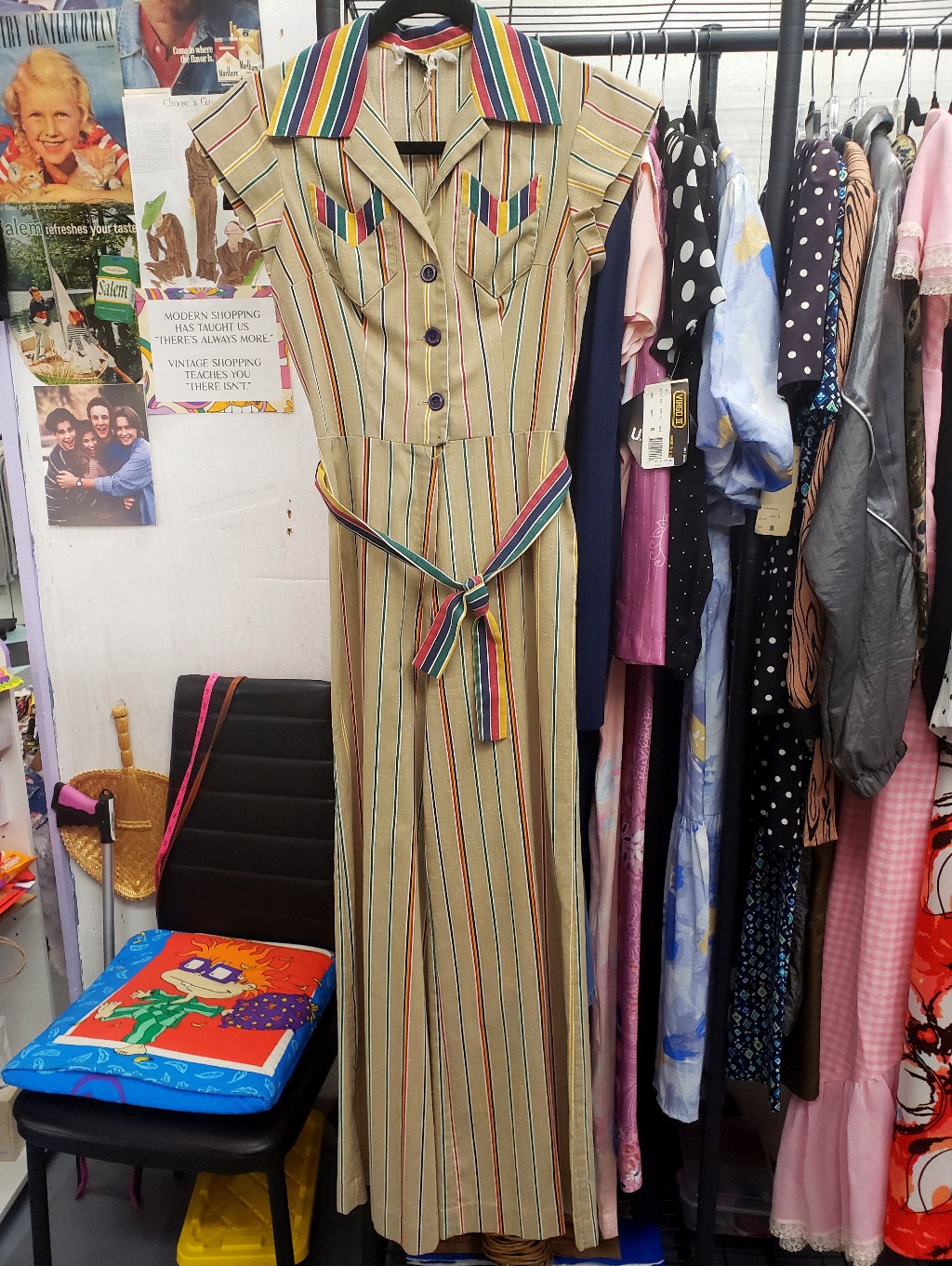 Vintage 1970s Striped Jumpsuit